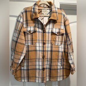 NWT. Lucky Brand Oversized Plaid  Shirt Jacket